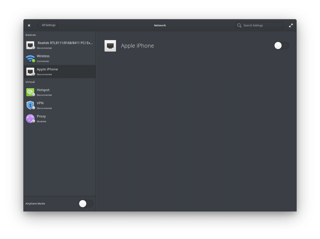 iPhone ElementaryOS Wired Connection Issue Fix - Network Settings
